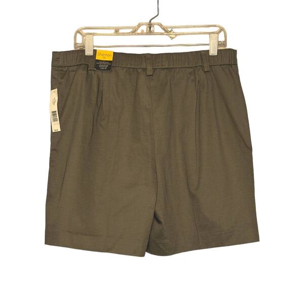 Kim Rogers khaki flat front midi shorts size 14 - Picture 2 of 11